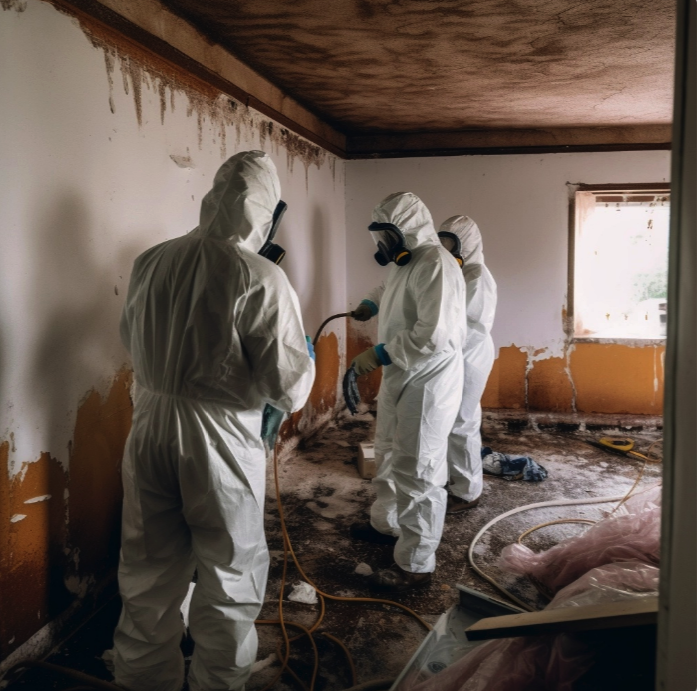 mold remediation crew working in okemos mi