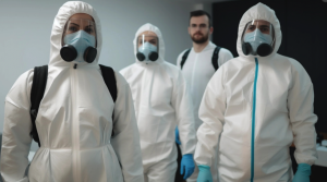 Our mold remediation crew in their gear. Our mold remediation crew in their gear.